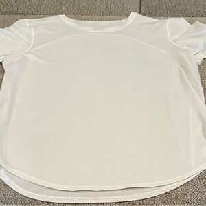Lululemon High Neck Run and Train Tee White, size 10. Like new.